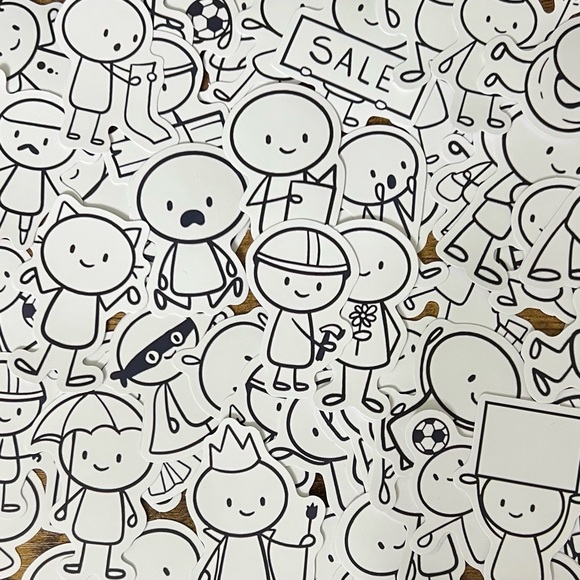 Other - 66pc Stick Figure Cartoon Sticker Set